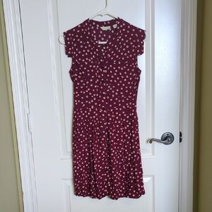 Maroon Tylho Polka Dot Dress